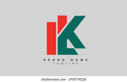 Letras alfabéticas Iniciales Logotipo Monograma LK, KL, L y K