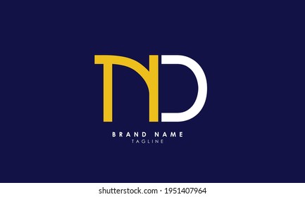 Alphabet letters Initials Monogram logo ND, DN, N and D
