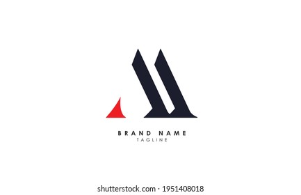 Alphabet letters Initials Monogram logo AM, MA, A and M