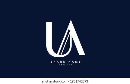 Alphabet letters Initial Monogram Logo UA, AU, U und A
