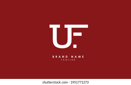 Alphabet letters Initials Monogram logo UF, FU, U and F