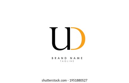 Alphabet letters Initials Monogram logo UD, DU, U and D