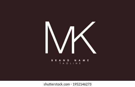 Alphabet Letters Initials Monogram Logo MK, KM, M and K