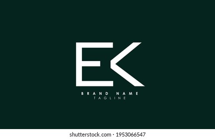 Alphabet letters Initials Monogram logo EK, KE, E and K