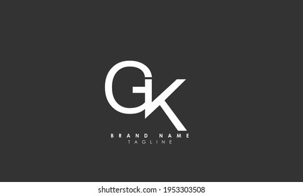 Alphabet letters Initial Monogram Logo GK, KG, G und K