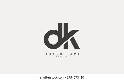 Letras alfabéticas Iniciales Logotipo Monograma DK, KD, D y K