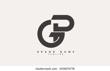Alphabet letters Initials Monogram logo GP, PG, G and P
