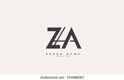 Alphabet letters Initials Monogram logo AZ, ZA, A and Z