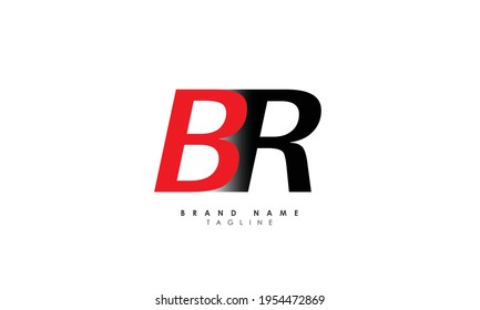 Letras alfabéticas Iniciales Logotipo de monograma BR, RB, B y R