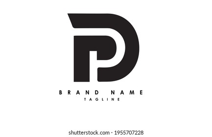 Letras alfabéticas Iniciales Logotipo de monograma DP, PD, D y P