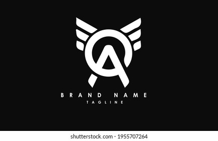 Alphabet letters Initials Monogram logo QA, AQ, Q and A