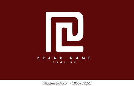 Alphabet letters Initials Monogram logo PL, LP, P and L