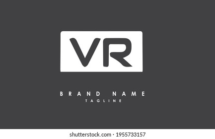 Letras alfabéticas Iniciales Logotipo Monograma VR, RV, V y R