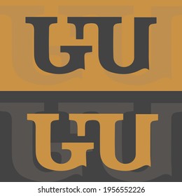 Alphabet letters Initial Monogram Logo ug, gu, u und g
