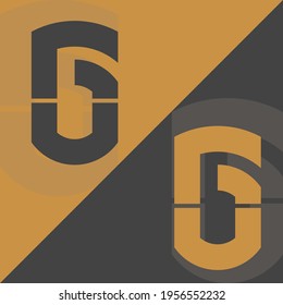Letras alfabéticas Iniciales Logo monograma ug, gu, u y g