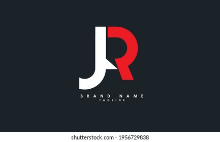 Letras alfabéticas Iniciales Logotipo Monograma JR, RJ, J y R