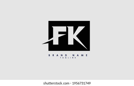 Alphabet letters Initials Monogram logo FK, KF, F and K