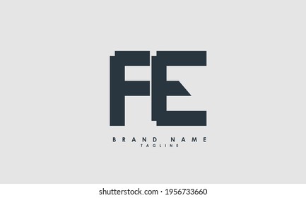 Alphabet letters Initials Monogram logo FE, EF, F and E