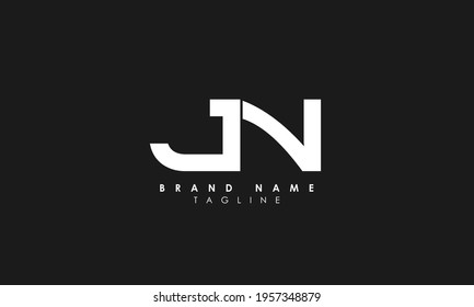 Alphabet letters Initials Monogram logo JN, NJ, J and N