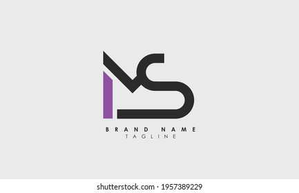 Alphabet letters Initials Monogram logo MS, SM, M and S