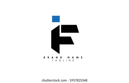 Alphabet letters Initials Monogram logo IF, FI, I and F