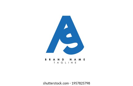 Alphabet letters Initials Monogram logo AS, SA, A and S