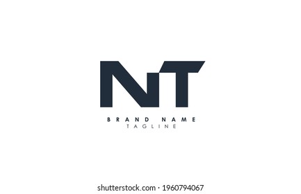 Alphabet letters Initials Monogram logo NT, TN, N and T