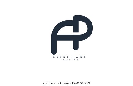 Alphabet letters Initials Monogram logo AP, PA, A and P