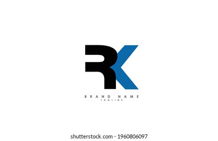 Alphabet letters Initials Monogram logo KR, RK, K and R