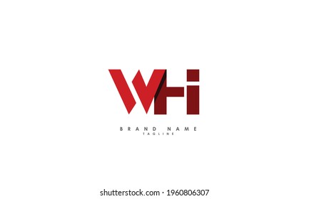 Alphabet letters Initials Monogram logo WH, HW, W and H