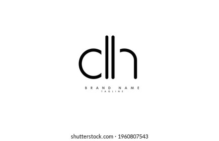 Alphabet letters Initials Monogram logo DH, HD, D and H