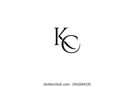 Letras alfabéticas Iniciales Monograma KC, CK, K y C