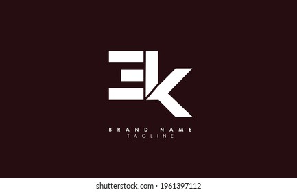Alphabet letters Initial Monogram Logo EK, KE, E und K