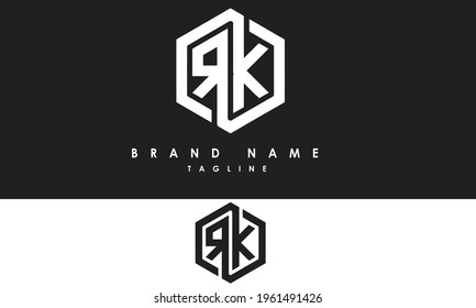 Alphabet letters Initials Monogram logo RK, KR, R and K