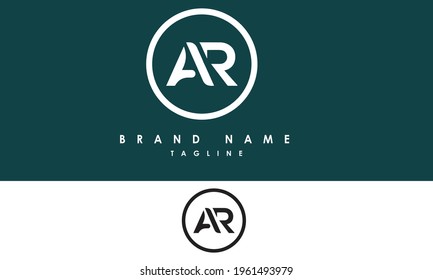 Alphabet letters Initials Monogram logo AR, RA, A and R