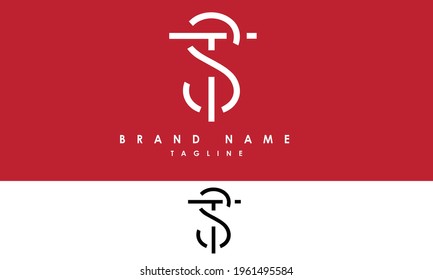 Alphabet letters Initials Monogram logo ST, TS, S and T