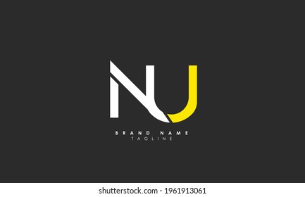 Alphabet letters Initials Monogram logo NU, UN, N and U