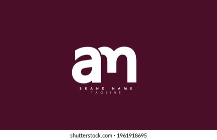 Alphabet letters Initials Monogram logo AM, MA, A and M