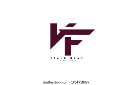 Alphabet letters Initials Monogram logo VF, FV, V and F