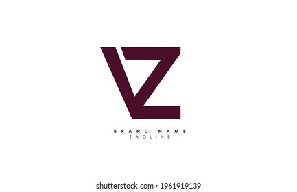 Alphabet letters Initials Monogram logo VZ, ZV, V and Z