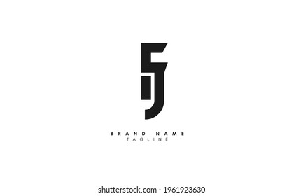 Letras alfabéticas Iniciales Logotipo Monograma FJ, JF, F y J