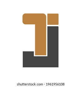 Letras alfabéticas Logo del primer monograma JT TJ