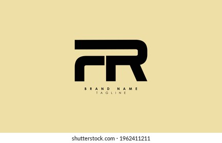 Letras alfabéticas Iniciales Logotipo de monograma FR, RF, F y R