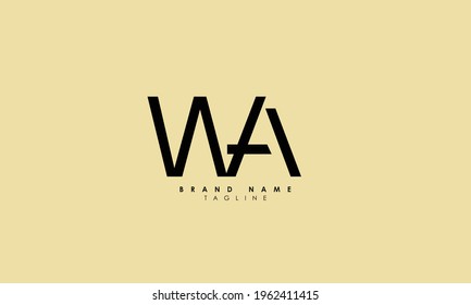 Alphabet letters Initials Monogram logo WA, AW, W and A