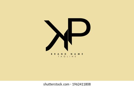 Alphabet letters Initials Monogram logo KP, PK, K and P
