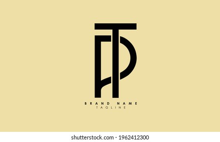 Alphabet letters Initials Monogram logo PT, TP, P and T