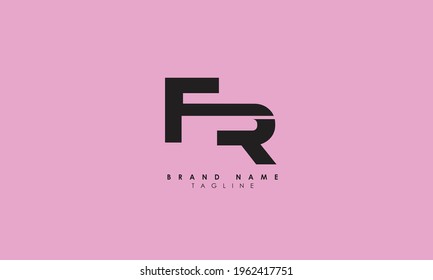 Letras alfabéticas Iniciales Logotipo de monograma FR, RF, R y F