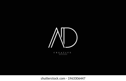 Alphabet letters Initials Monogram logo AD DA A D