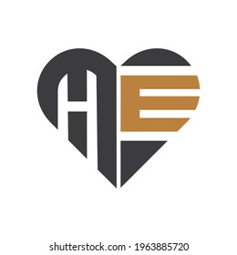 Alphabet letters Initial Monogram Logo HE, EH, E und H