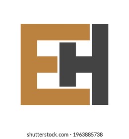 Alphabet letters Initial Monogram Logo HE EH